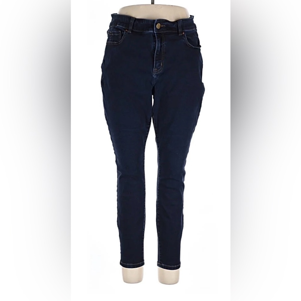 Lane Bryant Signature FitMid-Rise SkinnyJeans,Flex Magic Waistband,dark denim,14